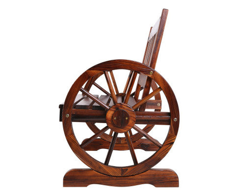 Wooden wagon bench chair wheel design